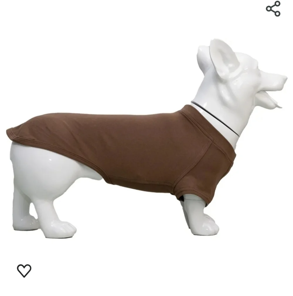 Lovelonglong Dachshund 100% Cotton T-Shirt in Coffee Size D-XL